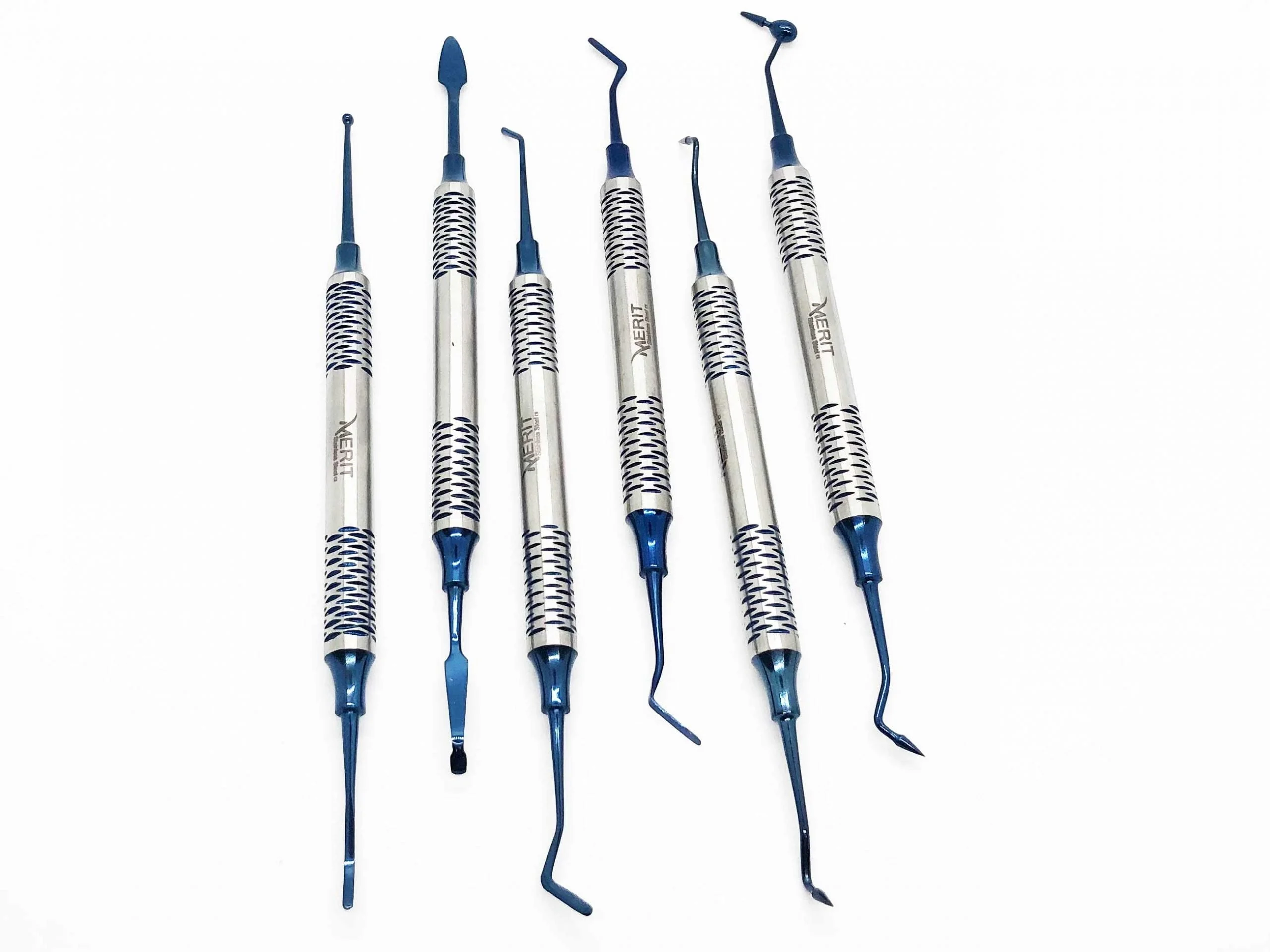 Composite Filling Instruments Blue Titanium Coated, set of 6.