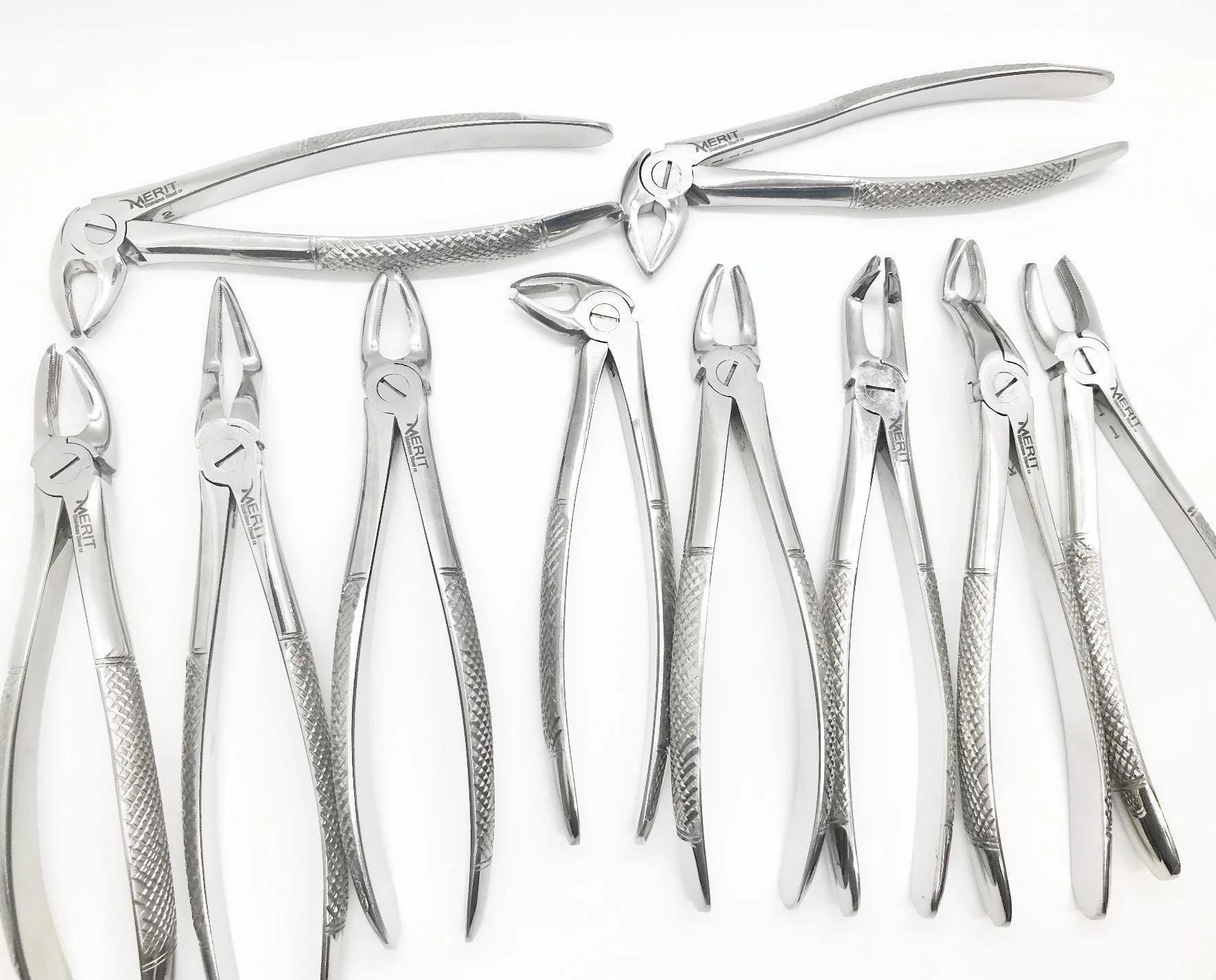 English Pattern Tooth Extracting Forceps Set Dental Instruments Polished Mirror Finish 10 PCs