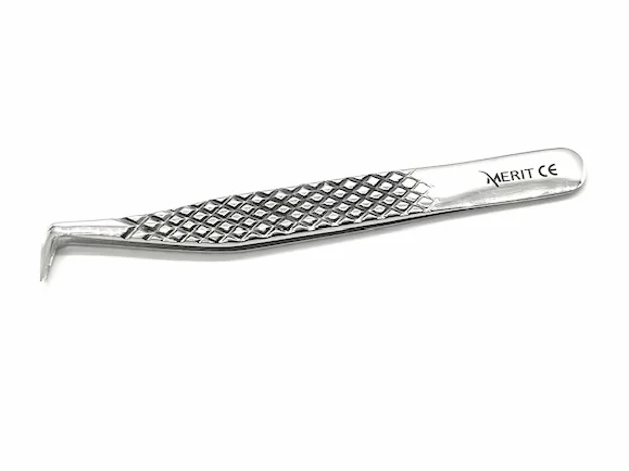 Eyelash Extension Tweezer Curved L Angled Tip - Image 2