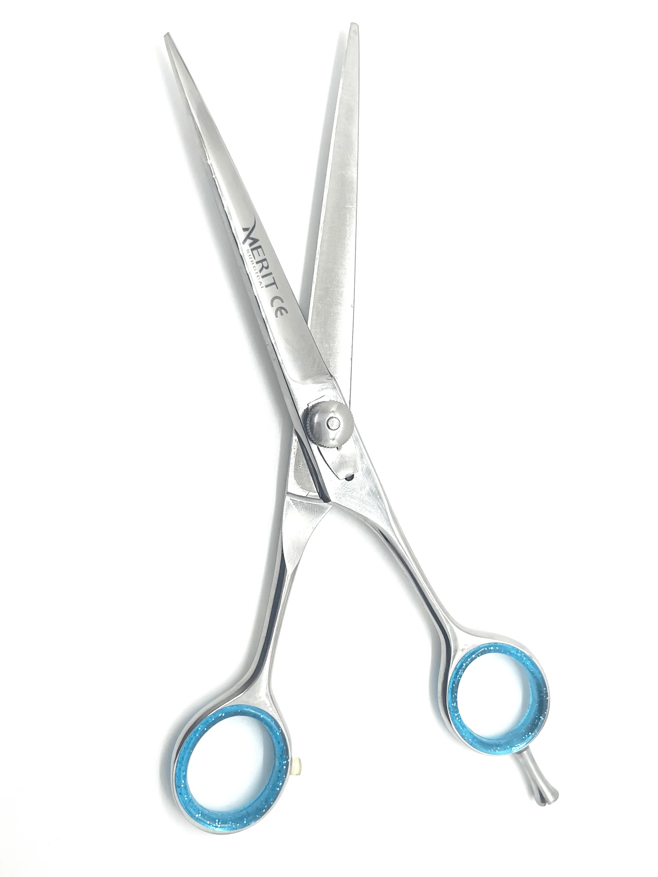 Hairdressing Shears (Non Sharpening) 7" (Light Blue Rings) 2 Hairdressing Shears (Non Sharpening) 7" (Light Blue Rings) - Image 2