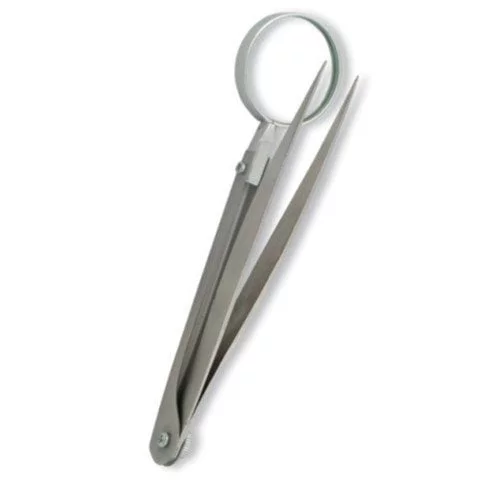 Tweezer with Magnifying Glass. Mirror Finish